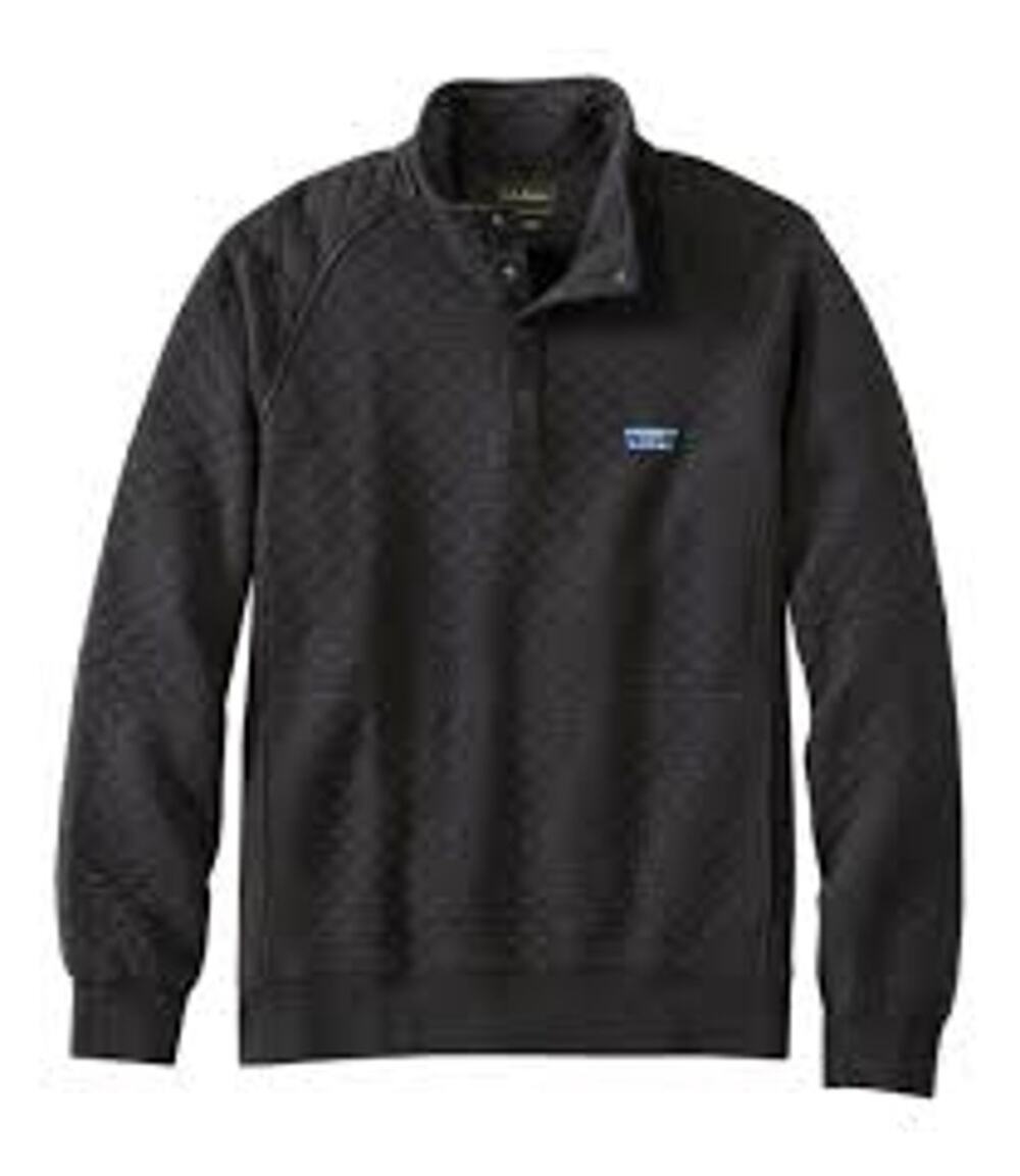 L.L. Bean Quilted Qweatshirt, Dark Charcoal Heather, Snap Mockneck, Outdoor Sz M